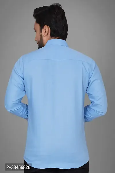 Reliable Blue Cotton Solid Shirt For Men-thumb3