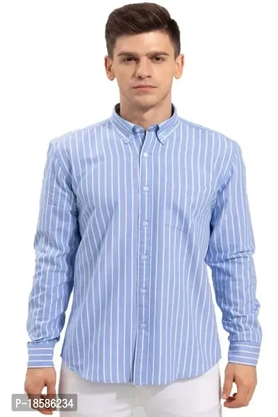 Stylish Cotton Blend Striped Casual shirt for Men-thumb0