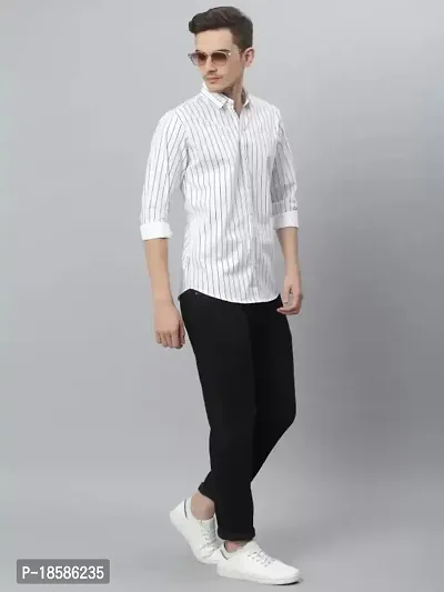 Stylish Cotton Blend Striped Casual shirt for Men-thumb3