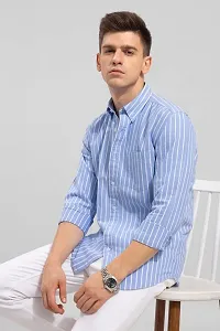 Stylish Cotton Blend Striped Casual shirt for Men-thumb1