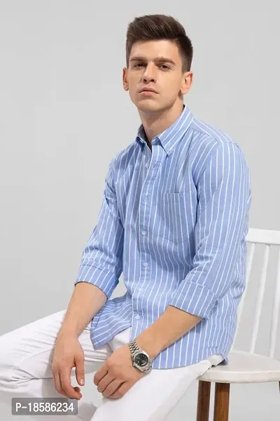 Stylish Cotton Blend Striped Casual shirt for Men-thumb2