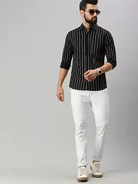Stylish Cotton Blend Striped Casual shirt for Men-thumb2
