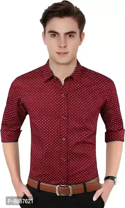 Men Cotton Blend Printed Casual Shirt