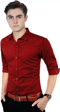 Men Cotton Blend Printed Casual Shirt-thumb1