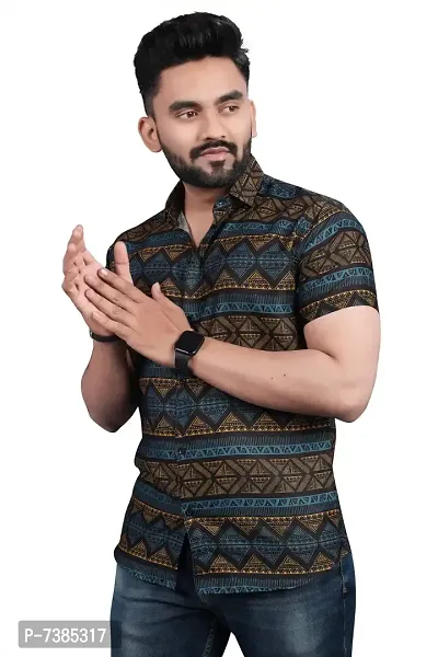 Men Cotton Blend Printed Shirt-thumb2