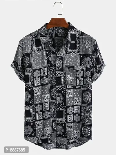 Men Cotton Blend Printed Casual Shirt