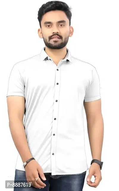 Men Cotton Blend Printed Casual Shirt-thumb0