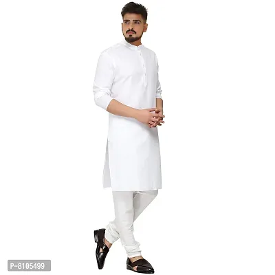 Seawind Men's Cotton Straight Kurta Pyjama Set (XXXL (42), WHITE)-thumb3