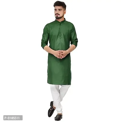 Seawind Men's Cotton Straight Kurta Pyjama Set (XXL (40), GREEN)-thumb0