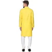 Seawind Men's Cotton Straight Kurta Pyjama Set (S (32), YELLOW)-thumb1