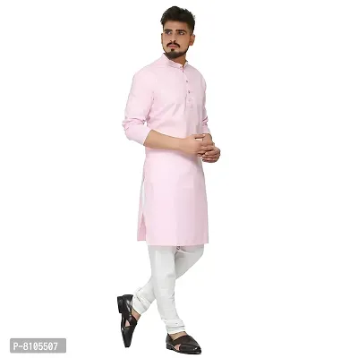 Seawind Men's Cotton Straight Kurta Pyjama Set (XXL (40), PINK)-thumb3