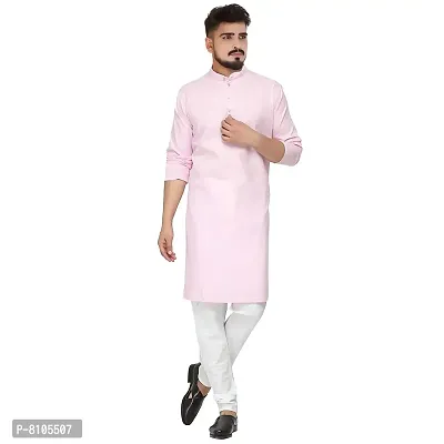 Seawind Men's Cotton Straight Kurta Pyjama Set (XXL (40), PINK)