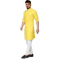 Seawind Men's Cotton Straight Kurta Pyjama Set (S (32), YELLOW)-thumb3