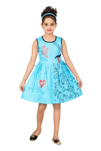 Girls Casual Wear Cotton Frock