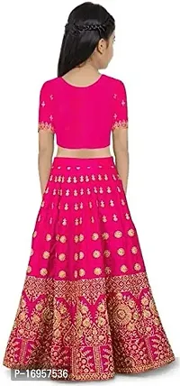 Alluring Pink Satin Embroidered Lehenga Cholis For Girls-thumb1