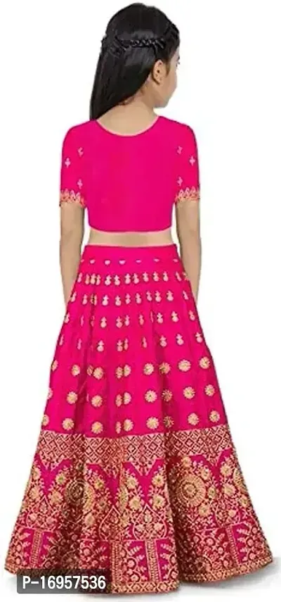Alluring Pink Satin Embroidered Lehenga Cholis For Girls-thumb2