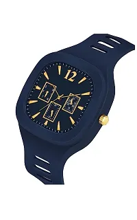 Design Square Dial Analog Watches with Rubber Strap Stylish Watch for Mens and Boys-thumb3