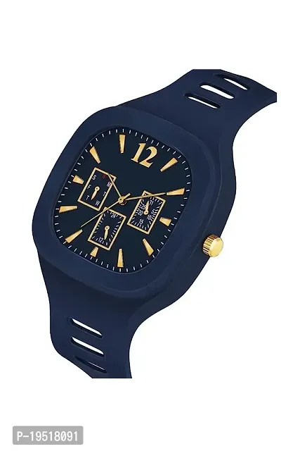 Design Square Dial Analog Watches with Rubber Strap Stylish Watch for Mens and Boys-thumb4