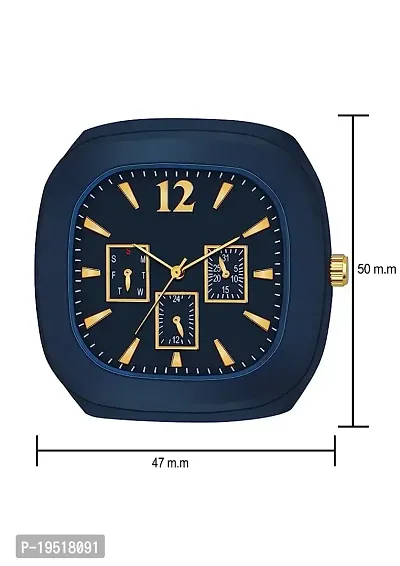 Design Square Dial Analog Watches with Rubber Strap Stylish Watch for Mens and Boys-thumb3