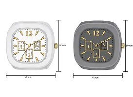 KIMY Square Multi DIAL Analog Silicon Strap ADDI Stylish Designer Analog Watch for Man  Boys pack of 2 watch-thumb3