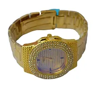 KIMY Beautiful diamond watch with a metallic chain in a stunning golden colour for weddings, parties, and other occasions (pack of 1).-thumb4