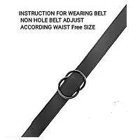 KIMY Fashionable Latest Girls Belt for Casual, Formal, Festival Party  wear Artificial Leather, Texas Leather Belts in Black Silver Round Buckel-thumb4