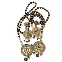 Mangaslutra Necklace/Mala/Loktes/Har With Earrings/Jhumka/Kan Bali Jewellery Set For Ladies Women  Girls Latest Fashion Stylish Design in Alloys Metal With Shape of Pigeon/God Chain-thumb2