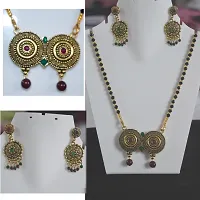 Mangaslutra Necklace/Mala/Loktes/Har With Earrings/Jhumka/Kan Bali Jewellery Set For Ladies Women  Girls Latest Fashion Stylish Design in Alloys Metal With Shape of Pigeon/God Chain-thumb4