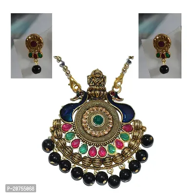 Mangaslutra Necklace/Mala/Loktes/Har With Earrings/Jhumka/Kan Bali Jewellery Set For Ladies Women  Girls Latest Fashion Stylish Design in Alloys Metal With Shape of Pigeon/God Chain-thumb4