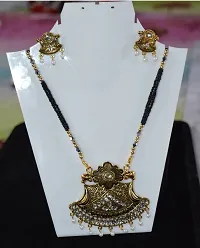 Mangaslutra Necklace/Mala/Loktes/Har With Earrings/Jhumka/Kan Bali Jewellery Set For Ladies Women  Girls Latest Fashion Stylish Design in Alloys Metal With Shape of Pigeon/God Chain-thumb2
