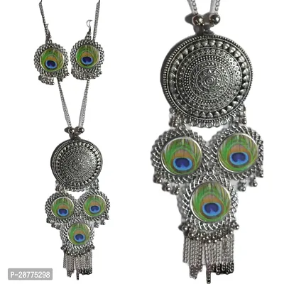 Latest Fashion Stylish Design Oxidised German Silver Plated Antique Tribal Traditional Jewellery Set For Ladies Women  Girls Kohlapuri  Afghan Design