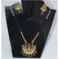 Mangaslutra Necklace/Mala/Loktes/Har With Earrings/Jhumka/Kan Bali Jewellery Set For Ladies Women  Girls Latest Fashion Stylish Design in Alloys Metal With Shape of Pigeon/God Chain-thumb3