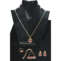 Kimy Classic Crystal AD (American Diamond Zircon/jarkan) Studded Traditional Jewellery Set - Rose Gold, Fashion Jewelry for Women  Girls - Ideal for Parties,Weddings, and Special Occasions and Annive-thumb3