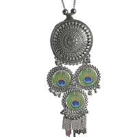 Latest Fashion Stylish Design Oxidised German Silver Plated Antique Tribal Traditional Jewellery Set For Ladies Women  Girls Kohlapuri  Afghan Design-thumb3