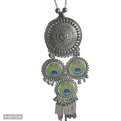 Latest Fashion Stylish Design Oxidised German Silver Plated Antique Tribal Traditional Jewellery Set For Ladies Women  Girls Kohlapuri  Afghan Design-thumb4