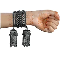 Latest Fashion Stylish Design Oxidised German Silver Plated Antique Tribal Traditional Jewellery Set For Ladies Women  Girls Kohlapuri  Afghan Design-thumb3