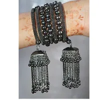 Latest Fashion Stylish Design Oxidised German Silver Plated Antique Tribal Traditional Jewellery Set For Ladies Women  Girls Kohlapuri  Afghan Design-thumb4