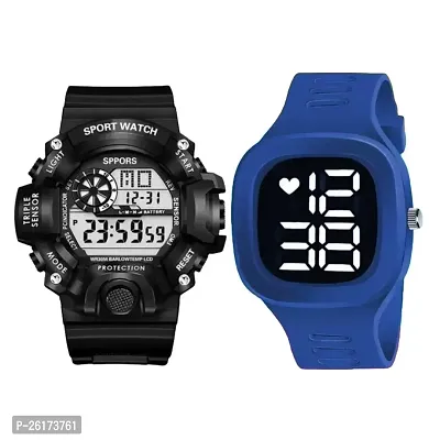 KIMY digital Sport  LED Combo watches with a traditional style for men  boys silicone straps  round_Square dial-thumb0