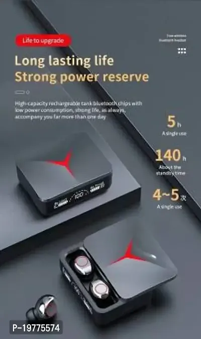 M90 Pro with Power Bank Upto 50 Hours Playback, 5.1 V, TWS Earbud (Black) Bluetooth Headset  (Black, True Wireless)-thumb0