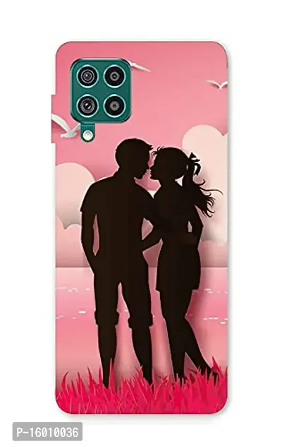 CRAFT WORLD Printed Hard Back Case Cover Pink_Couple Latest Stylish Samsung Galaxy M12/F12/A12 Phone Case Mobile Cover for Boys/Girls