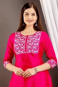 Trendy Pink Art silk Casual Straight Kurti For Women-thumb3