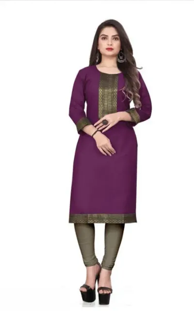 Stylish Slub Straight Kurti For Women