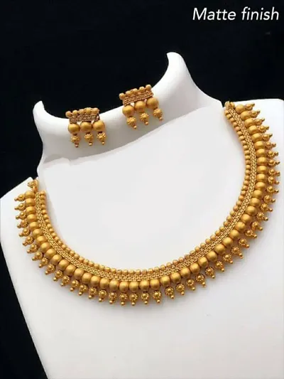 Designer Gold Plated Necklace Set For Women