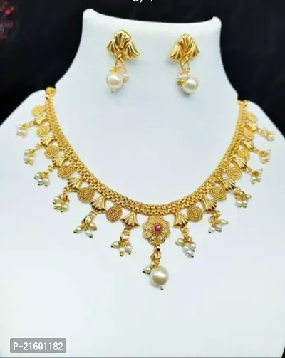 Traditional Wear Jewellery Necklace and Earrings ( Pack of 1 )