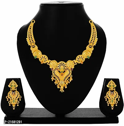 Traditional Wear Jewellery Necklace and Earrings ( Pack of 1 )-thumb0