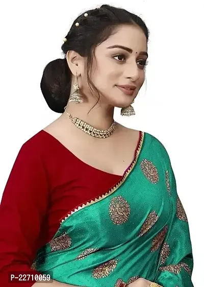 Stylish Georgette Green Saree with Blouse piece For Women