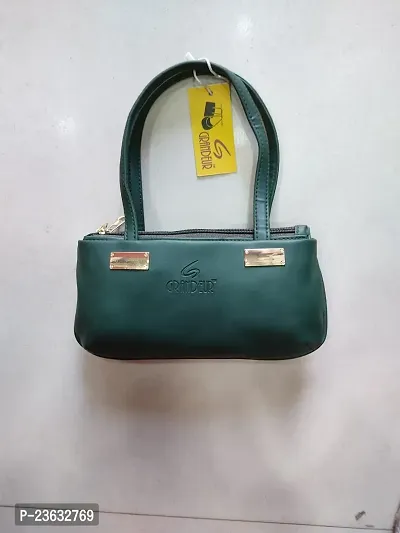 Stylish Green Polyester Self Pattern Handbags For Women