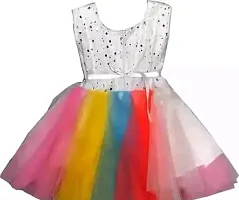 Stylish Net Printed Partywear Dress For Girls-thumb2