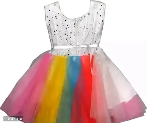 Stylish Net Printed Partywear Dress For Girls-thumb3