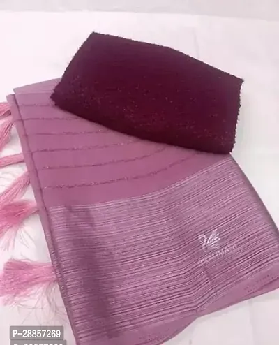 Stylish Georgette Purple Embellished Saree with Blouse piece For Women